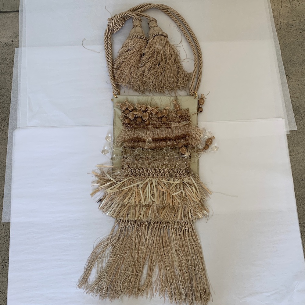 Tan Cross Bag With Special Decorations